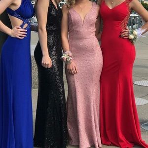 Mermaid Style Formal Prom Dress Pink